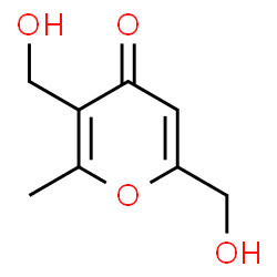 ChemSpider 2D Image | 3,6-Bis(hydroxymethyl)-2-methyl-4H-pyran-4-one | C8H10O4