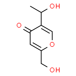 ChemSpider 2D Image | 5-(1-Hydroxyethyl)-2-(hydroxymethyl)-4H-pyran-4-one | C8H10O4