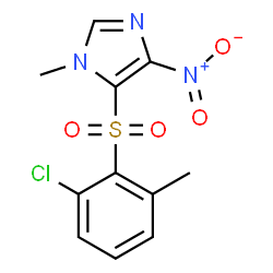 ChemSpider 2D Image | 5-[(2-Chloro-6-methylphenyl)sulfonyl]-1-methyl-4-nitro-1H-imidazole | C11H10ClN3O4S