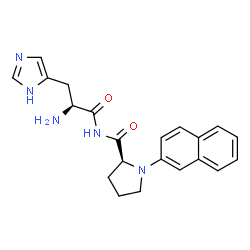 ChemSpider 2D Image | N-{[(2S)-1-(2-Naphthyl)-2-pyrrolidinyl]carbonyl}-L-histidinamide | C21H23N5O2