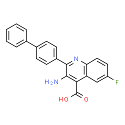 ChemSpider 2D Image | 3-Amino-2-(4-biphenylyl)-6-fluoro-4-quinolinecarboxylic acid | C22H15FN2O2
