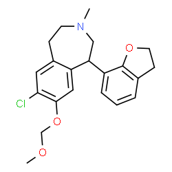 ChemSpider 2D Image | 7-Chloro-1-(2,3-dihydro-1-benzofuran-7-yl)-8-(methoxymethoxy)-3-methyl-2,3,4,5-tetrahydro-1H-3-benzazepine | C21H24ClNO3