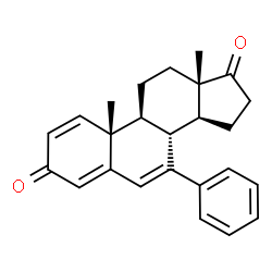 ChemSpider 2D Image | 7-Phenylandrosta-1,4,6-triene-3,17-dione | C25H26O2