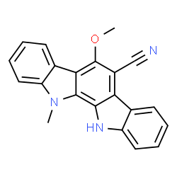 ChemSpider 2D Image | 6-cyano-5-methoxy-12-methylindolo(2,3-a)carbazole | C21H15N3O