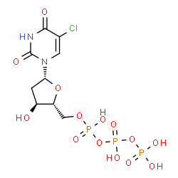 ChemSpider 2D Image | 5-Chloro-2'-deoxyuridine 5'-(tetrahydrogen triphosphate) | C9H14ClN2O14P3