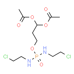 ChemSpider 2D Image | 3-({Bis[(2-chloroethyl)amino]phosphoryl}oxy)-1,1-propanediyl diacetate | C11H21Cl2N2O6P