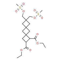 ChemSpider 2D Image | Diethyl 8,8-bis{[(methylsulfonyl)oxy]methyl}dispiro[3.1.3.1]decane-1,2-dicarboxylate | C20H32O10S2