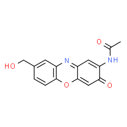 ChemSpider 2D Image | N-[8-(Hydroxymethyl)-3-oxo-3H-phenoxazin-2-yl]acetamide | C15H12N2O4