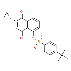ChemSpider 2D Image | 6-(Aziridin-1-yl)-5,8-dioxo-5,8-dihydronaphthalen-1-yl 4-tert-butylbenzenesulfonate | C22H21NO5S