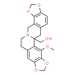 ChemSpider 2D Image | 12bH-Bis(1,3)benzodioxolo(5,6-a:4',5'-g)quinolizine-12b-methanol, 4,6,7,13-tetrahydro-12-methoxy- | C21H21NO6