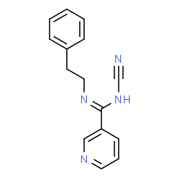 ChemSpider 2D Image | N-Cyano-N'-(2-phenylethyl)-3-pyridinecarboximidamide | C15H14N4