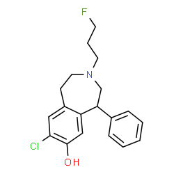 ChemSpider 2D Image | 8-Chloro-3-(3-fluoropropyl)-5-phenyl-2,3,4,5-tetrahydro-1H-3-benzazepin-7-ol | C19H21ClFNO