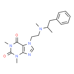 ChemSpider 2D Image | 1,3-Dimethyl-7-{2-[methyl(1-phenyl-2-propanyl)amino]ethyl}-3,7-dihydro-1H-purine-2,6-dione | C19H25N5O2