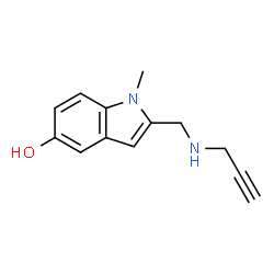 ChemSpider 2D Image | 1-Methyl-2-[(2-propyn-1-ylamino)methyl]-1H-indol-5-ol | C13H14N2O