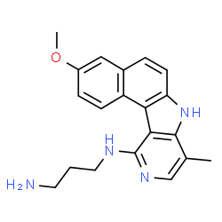 ChemSpider 2D Image | N-(3-Methoxy-8-methyl-7H-benzo[e]pyrido[4,3-b]indol-11-yl)-1,3-propanediamine | C20H22N4O