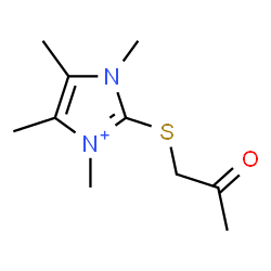 ChemSpider 2D Image | 1,3,4,5-Tetramethyl-2-[(2-oxopropyl)sulfanyl]-1H-imidazol-3-ium | C10H17N2OS