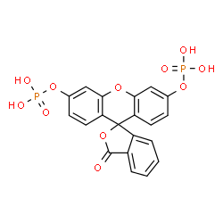 ChemSpider 2D Image | 3-Oxo-3H-spiro[2-benzofuran-1,9'-xanthene]-3',6'-diyl bis[dihydrogen (phosphate)] | C20H14O11P2