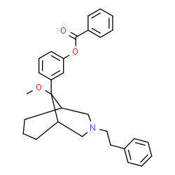 ChemSpider 2D Image | 3-[9-Methoxy-3-(2-phenylethyl)-3-azabicyclo[3.3.1]non-9-yl]phenyl benzoate | C30H33NO3