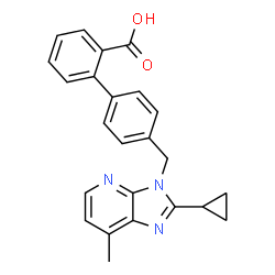 ChemSpider 2D Image | 4'-[(2-Cyclopropyl-7-methyl-3H-imidazo[4,5-b]pyridin-3-yl)methyl]-2-biphenylcarboxylic acid | C24H21N3O2