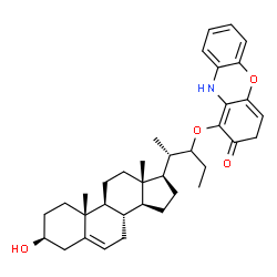 ChemSpider 2D Image | 1-{[(3beta)-3-Hydroxychol-5-en-22-yl]oxy}-3H-phenoxazin-2(10H)-one | C36H47NO4