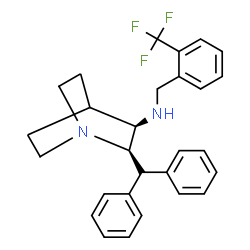 ChemSpider 2D Image | (2R,3R)-2-(Diphenylmethyl)-N-[2-(trifluoromethyl)benzyl]quinuclidin-3-amine | C28H29F3N2