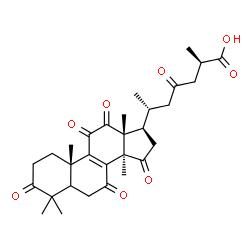 ChemSpider 2D Image | (5xi,25R)-3,7,11,12,15,23-Hexaoxolanost-8-en-26-oic acid | C30H38O8