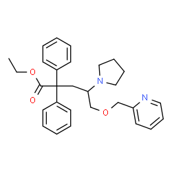 ChemSpider 2D Image | Ethyl 2,2-diphenyl-5-(2-pyridinylmethoxy)-4-(1-pyrrolidinyl)pentanoate | C29H34N2O3