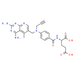 ChemSpider 2D Image | N-(4-{[(2,4-Diamino-5-methylpyrido[2,3-d]pyrimidin-6-yl)methyl](2-propyn-1-yl)amino}benzoyl)-L-glutamic acid | C24H25N7O5