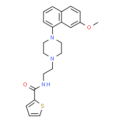 ChemSpider 2D Image | N-{2-[4-(7-Methoxy-1-naphthyl)-1-piperazinyl]ethyl}-2-thiophenecarboxamide | C22H25N3O2S