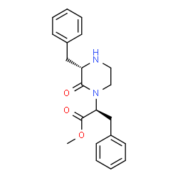 ChemSpider 2D Image | Methyl (2S)-2-[(3S)-3-benzyl-2-oxo-1-piperazinyl]-3-phenylpropanoate | C21H24N2O3