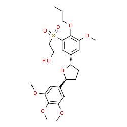 ChemSpider 2D Image | 2-({3-Methoxy-2-propoxy-5-[(2S,5S)-5-(3,4,5-trimethoxyphenyl)tetrahydro-2-furanyl]phenyl}sulfonyl)ethanol | C25H34O9S