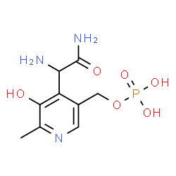 ChemSpider 2D Image | [4-(1,2-Diamino-2-oxoethyl)-5-hydroxy-6-methyl-3-pyridinyl]methyl dihydrogen phosphate | C9H14N3O6P