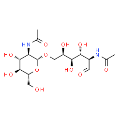 ChemSpider 2D Image | 2-Acetamido-6-O-(2-acetamido-2-deoxy-beta-D-glucopyranosyl)-2-deoxy-D-galactose | C16H28N2O11
