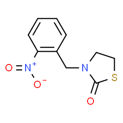 ChemSpider 2D Image | 3-(2-Nitrobenzyl)-1,3-thiazolidin-2-one | C10H10N2O3S