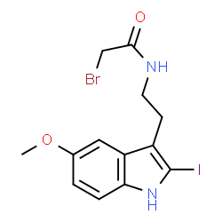 ChemSpider 2D Image | 2-Bromo-N-[2-(2-iodo-5-methoxy-1H-indol-3-yl)ethyl]acetamide | C13H14BrIN2O2