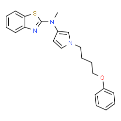 ChemSpider 2D Image | 2-Benzothiazolamine, N-methyl-N-(1-(4-phenoxybutyl)-1H-pyrrol-3-yl)- | C22H23N3OS