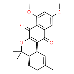 ChemSpider 2D Image | (4aS,12bR)-8,10-Dimethoxy-2,5,5-trimethyl-3,4a,5,12b-tetrahydro-4H-dibenzo[c,g]chromene-7,12-dione | C22H24O5