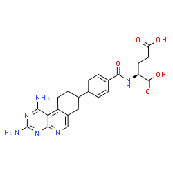 ChemSpider 2D Image | N-[4-(1,3-Diamino-7,8,9,10-tetrahydropyrimido[4,5-c]isoquinolin-8-yl)benzoyl]-L-glutamic acid | C23H24N6O5