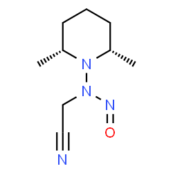 ChemSpider 2D Image | {[(2R,6S)-2,6-Dimethyl-1-piperidinyl](nitroso)amino}acetonitrile | C9H16N4O