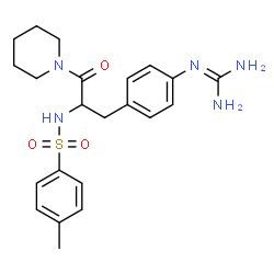 ChemSpider 2D Image | N-[3-{4-[(Diaminomethylene)amino]phenyl}-1-oxo-1-(1-piperidinyl)-2-propanyl]-4-methylbenzenesulfonamide | C22H29N5O3S