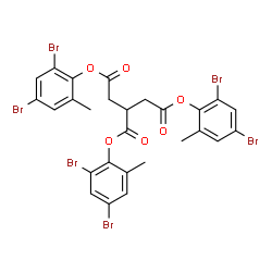 ChemSpider 2D Image | Tris(2,4-dibromo-6-methylphenyl) 1,2,3-propanetricarboxylate | C27H20Br6O6