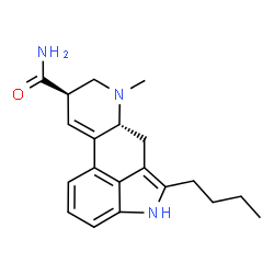 ChemSpider 2D Image | (8beta)-2-Butyl-6-methyl-9,10-didehydroergoline-8-carboxamide | C20H25N3O