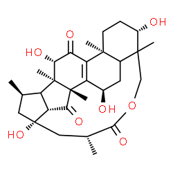 ChemSpider 2D Image | (3beta,5xi,7alpha,12beta,16beta,17xi,23S,25R)-3,7,12,23-Tetrahydroxy-26,29-epoxy-16,23-cyclolanost-8-ene-11,15,26-trione | C30H42O8