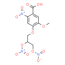 ChemSpider 2D Image | 4-[2,3-Bis(nitrooxy)propoxy]-5-methoxy-2-nitrobenzoic acid | C11H11N3O12