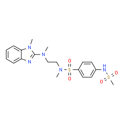 ChemSpider 2D Image | N-Methyl-N-{2-[methyl(1-methyl-1H-benzimidazol-2-yl)amino]ethyl}-4-[(methylsulfonyl)amino]benzenesulfonamide | C19H25N5O4S2