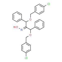 ChemSpider 2D Image | 1,3-Bis[(4-chlorobenzyl)oxy]-N-hydroxy-1,3-diphenyl-2-propanimine | C29H25Cl2NO3