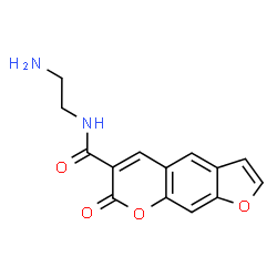 ChemSpider 2D Image | N-(2-Aminoethyl)-7-oxo-7H-furo[3,2-g]chromene-6-carboxamide | C14H12N2O4
