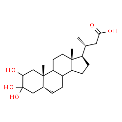 ChemSpider 2D Image | (3R)-3-[(5R,10S,13R,17R)-2,3,3-Trihydroxy-10,13-dimethylhexadecahydro-1H-cyclopenta[a]phenanthren-17-yl]butanoic acid | C23H38O5