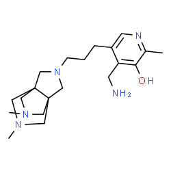 ChemSpider 2D Image | 4-(Aminomethyl)-5-[3-(7,10-dimethyl-3,7,10-triazatricyclo[3.3.3.0~1,5~]undec-3-yl)propyl]-2-methyl-3-pyridinol | C20H33N5O