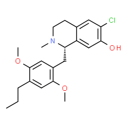 ChemSpider 2D Image | (1S)-6-Chloro-1-(2,5-dimethoxy-4-propylbenzyl)-2-methyl-1,2,3,4-tetrahydro-7-isoquinolinol | C22H28ClNO3